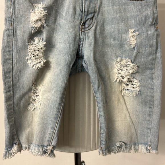 Machine Pour Neuf Mode EUC Light Ripped Denim Shorts - Picture 5 of 13